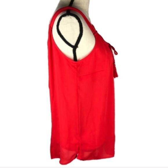 DR2 Lace Bib Tank Top by Daniel Rainn Pleat Back Blouse Sz Small Orangina Womens - Picture 4 of 8